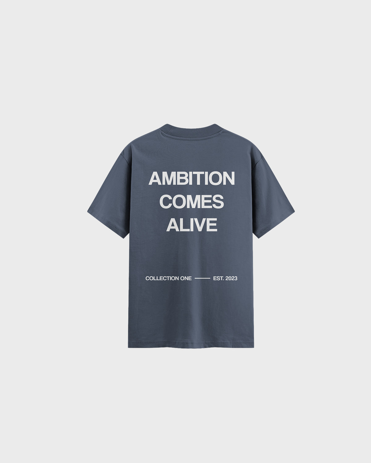 Ambition Comes Alive T-shirt in grey, back with the Ambition Comes Alive print