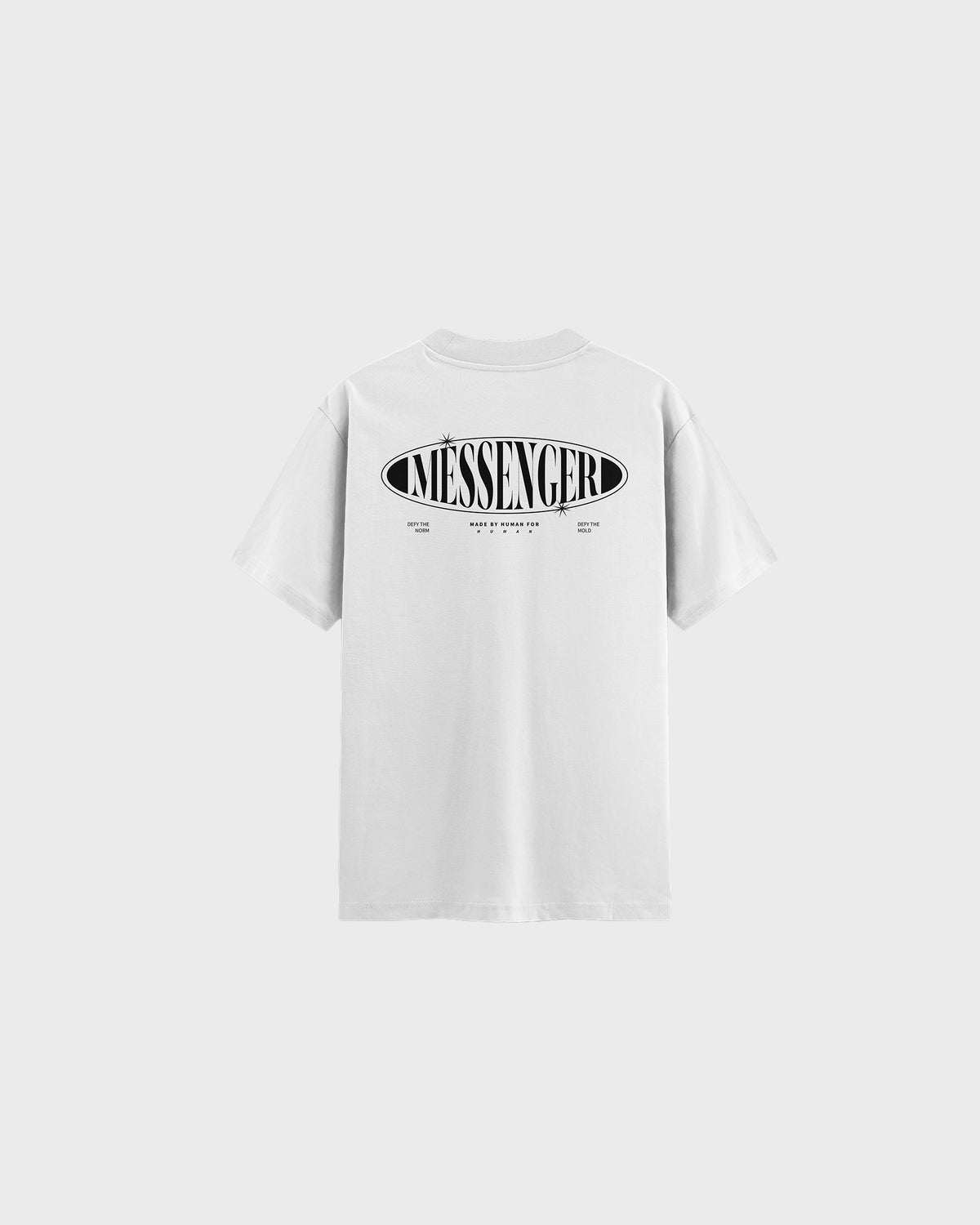 Defy The Norm T-shirt in white, back with the Defy The Norm print